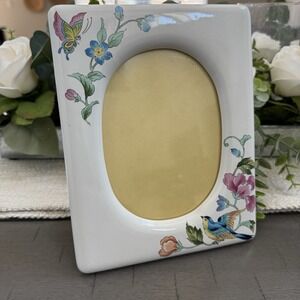 Vintage Plastic Floral And Birds Picture Frame, 6x9, Shabby Chic, Butterfly